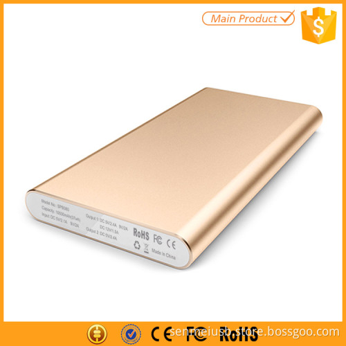 High Quality 2 Usb Output 10400mAh Polymer Power Bank Custom Logo